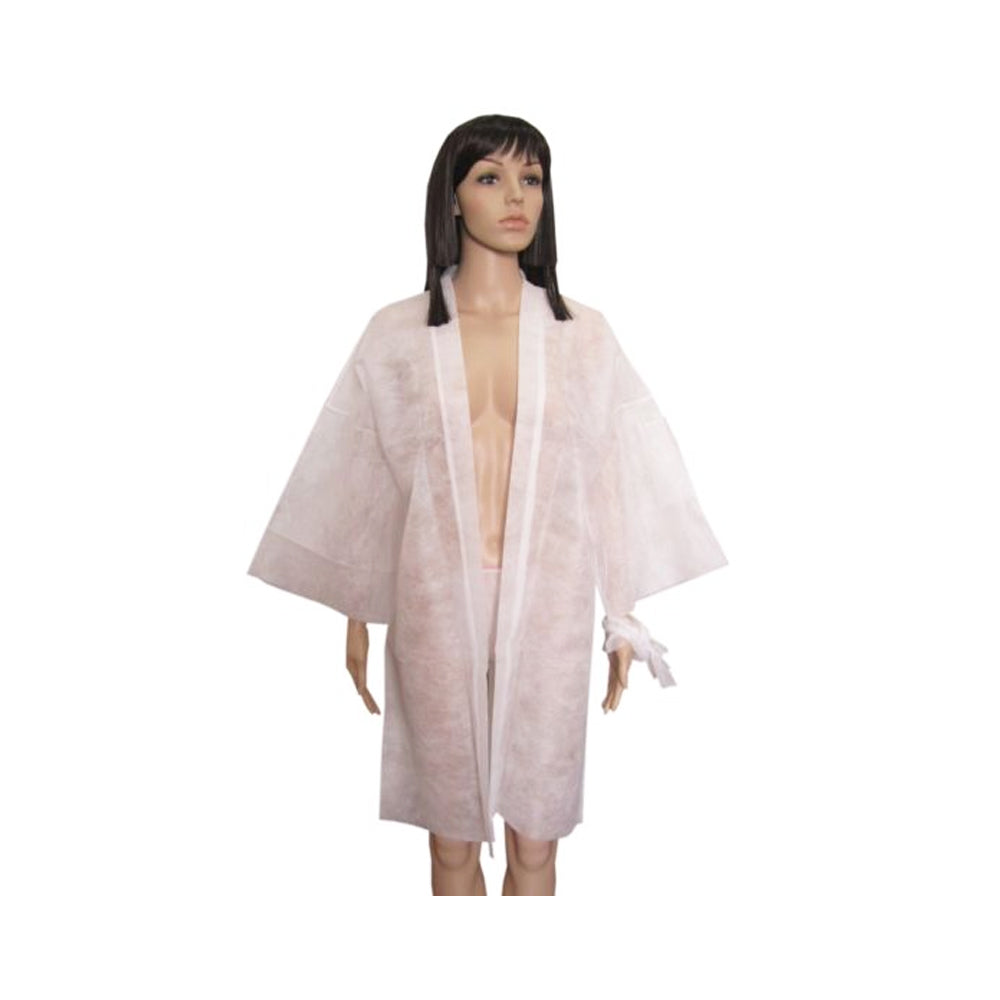 Kimono Monouso Bianco Estetista Parrucchiere In TNT - Professional Look