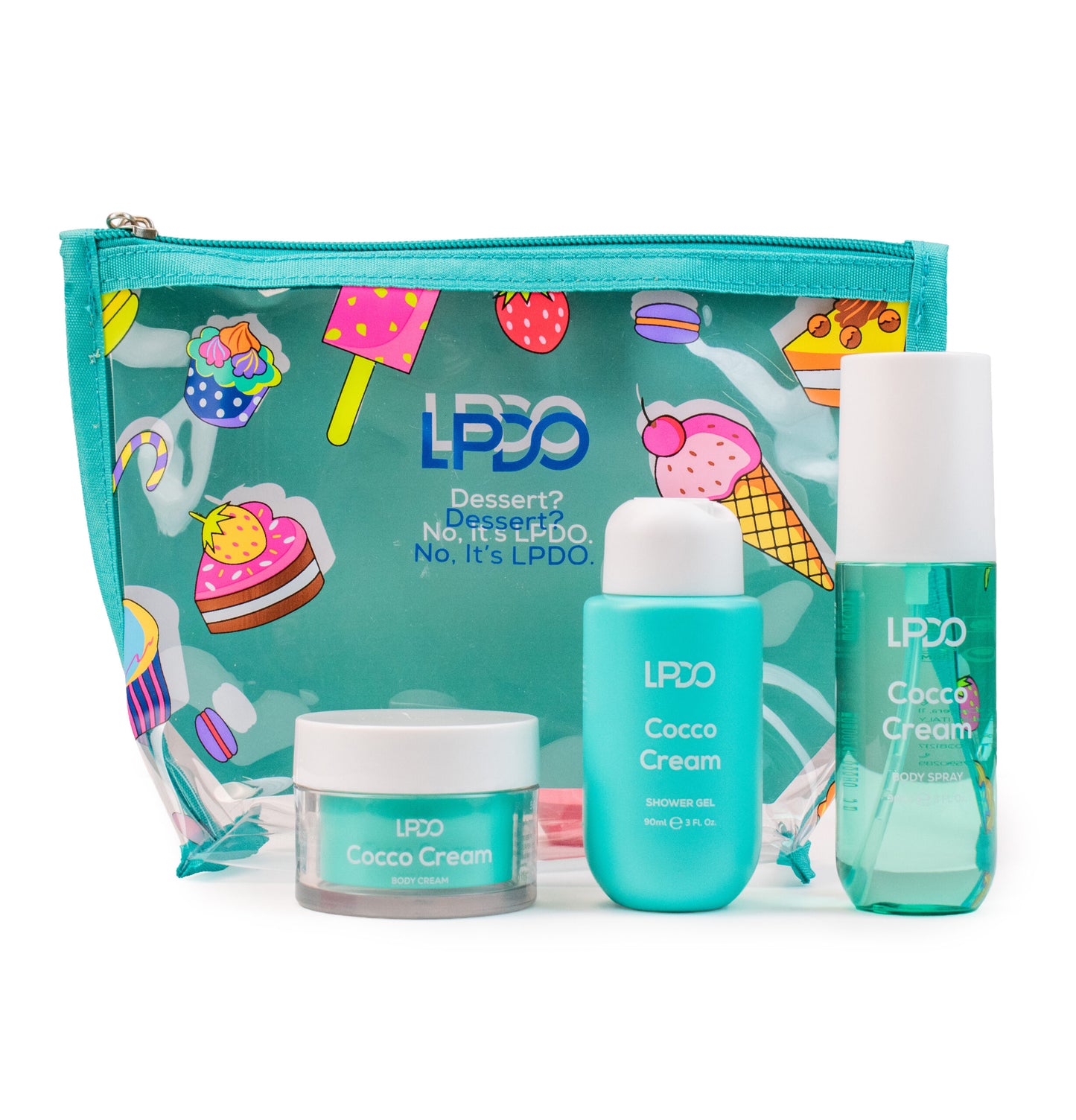 LPDO KIT COCCO CREAM - BODY SPRAY 190ML - SHOWER GEL 90ML - BODY CREAM 50ML - Professional Look