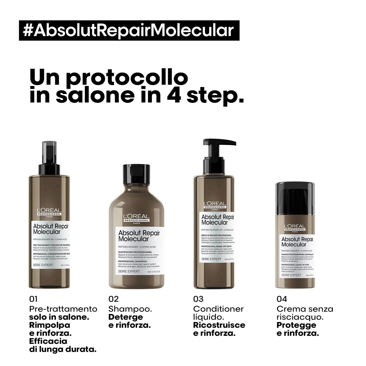 L'OREAL ABSOLUT REPAIR MOLECULAR PRE TRATTAMENTO CAPELLI DANNEGGIATI RISTRUTTURANTE 190ML