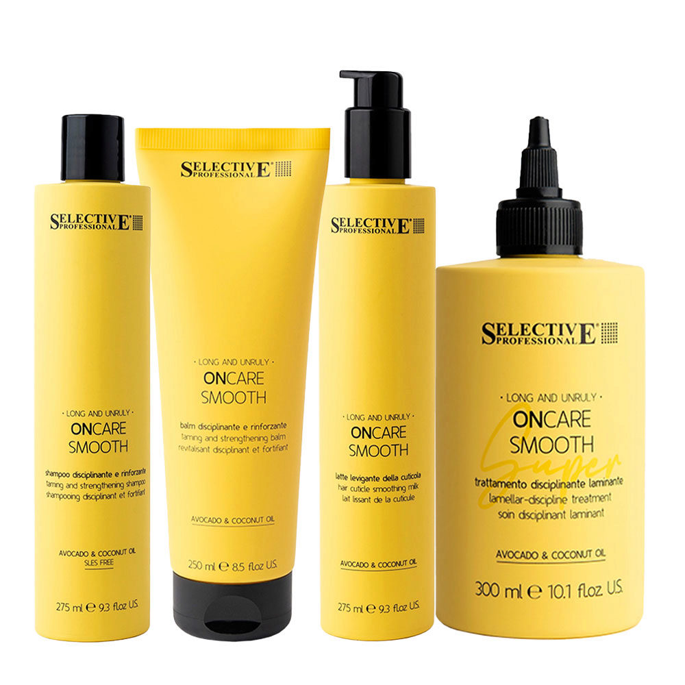 SELECTIVE KIT ONCARE SMOOTH SHAMPOO 275ml + BALM 250ml + MILK 275ml + SUPER 300ml