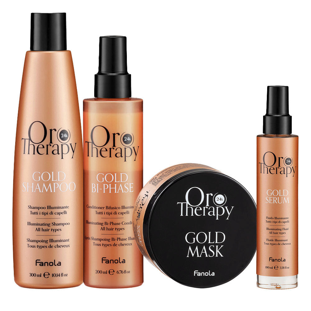 FANOLA ORO THERAPY KIT SHAMPOO 300ML + BIFASICO 200ml+ MASCHERA 300ML + SERUM 100ML