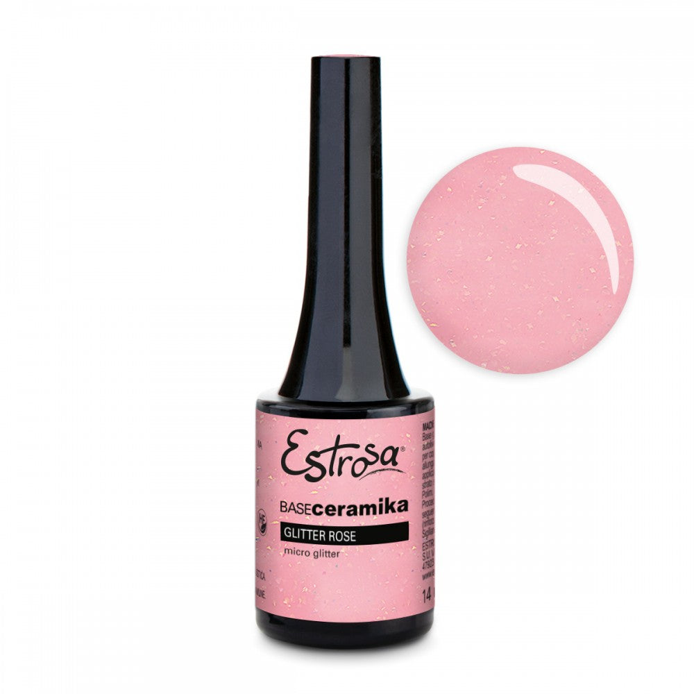ESTROSA BASE CERAMIKA GEL BUILDER GLITTER ROSE 14ML
