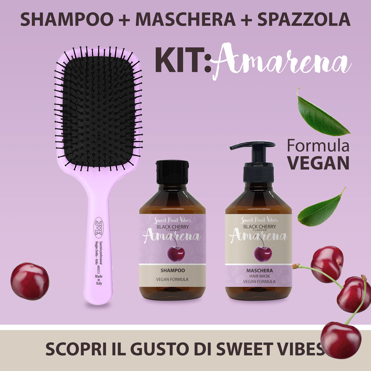 MAESTRI KIT MASCHERA 250ML+ SHAMPOO AMARENA 250ML+ SPAZZOLA 449232 - Professional Look