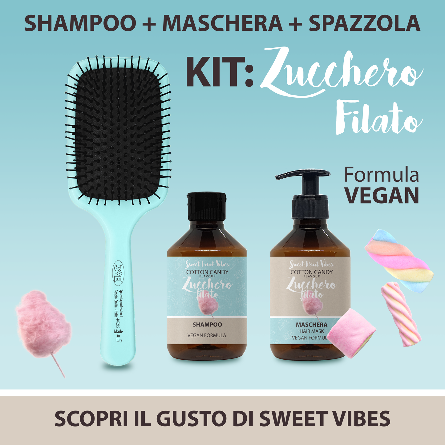 MAESTRI KIT MASCHERA 250ML+ SHAMPOO ZUCCHERO FILATO 250ML+ SPAZZOLA 449235