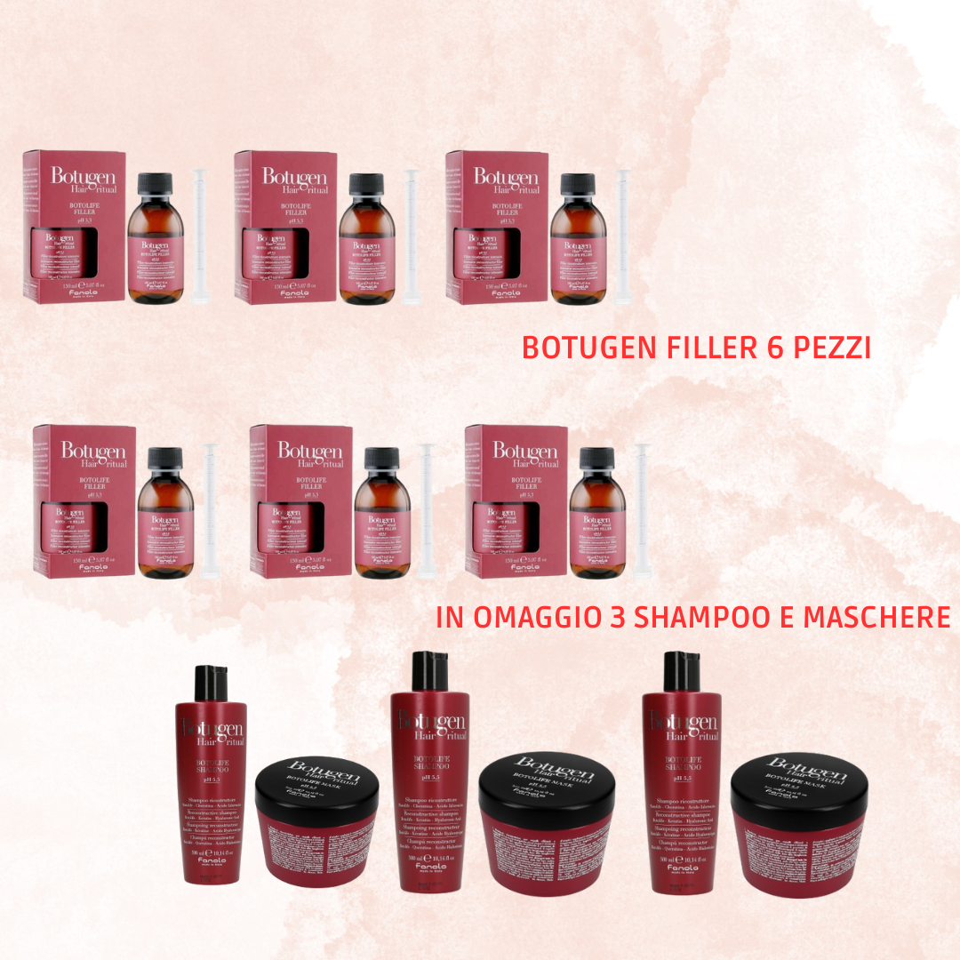 FANOLA BOUTEGEN FILLER 6 PEZZI 150ML IN OMAGGIO 3 MASCHERE E 3 SHAMPOO BOUTEGEN
