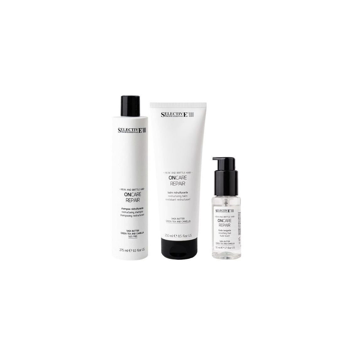 SELECTIVE KIT REPAIR RISTRUTTURANTE SHAMPOO 275ML + BALM 200ML + REPAIR FLUIDO 50ML - Professional Look