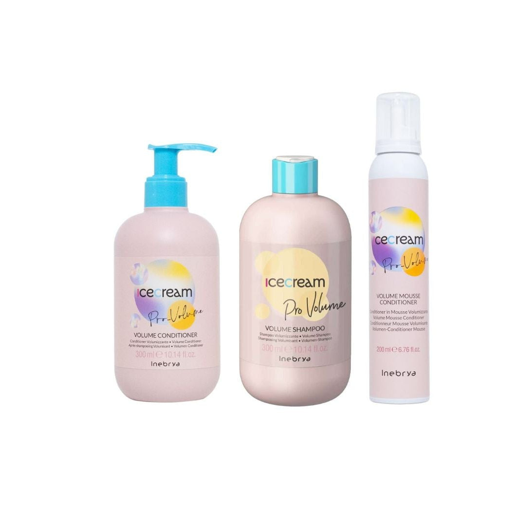 INEBRYA KIT VOLUME SHAMPOO 300ML + CONDITIONER 300ML + MOUSSE 300ML - Professional Look