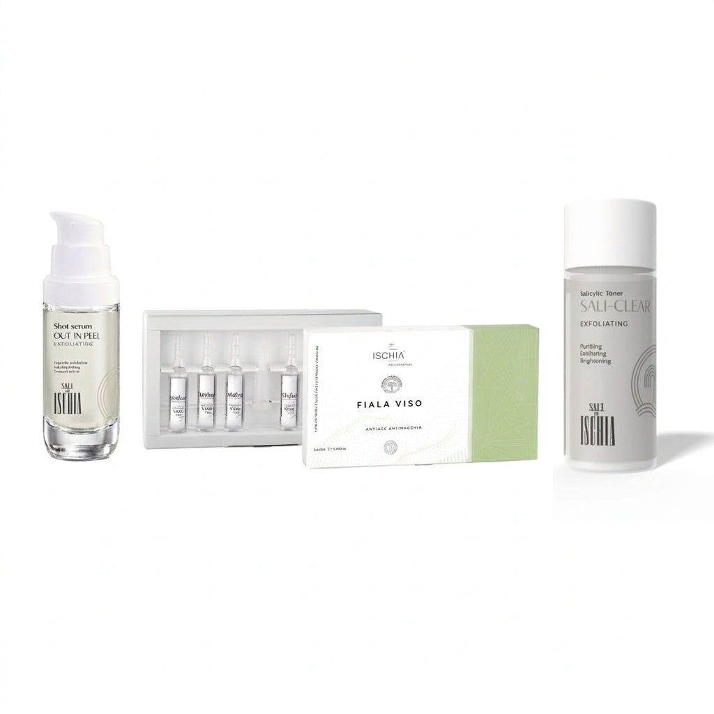 SALI DI ISCHIA KIT FIALE ANTI AGE ANTIMACCHIA 6X5ML + OUT IN PEEL 30ML + SALI - CLEAR 150ML