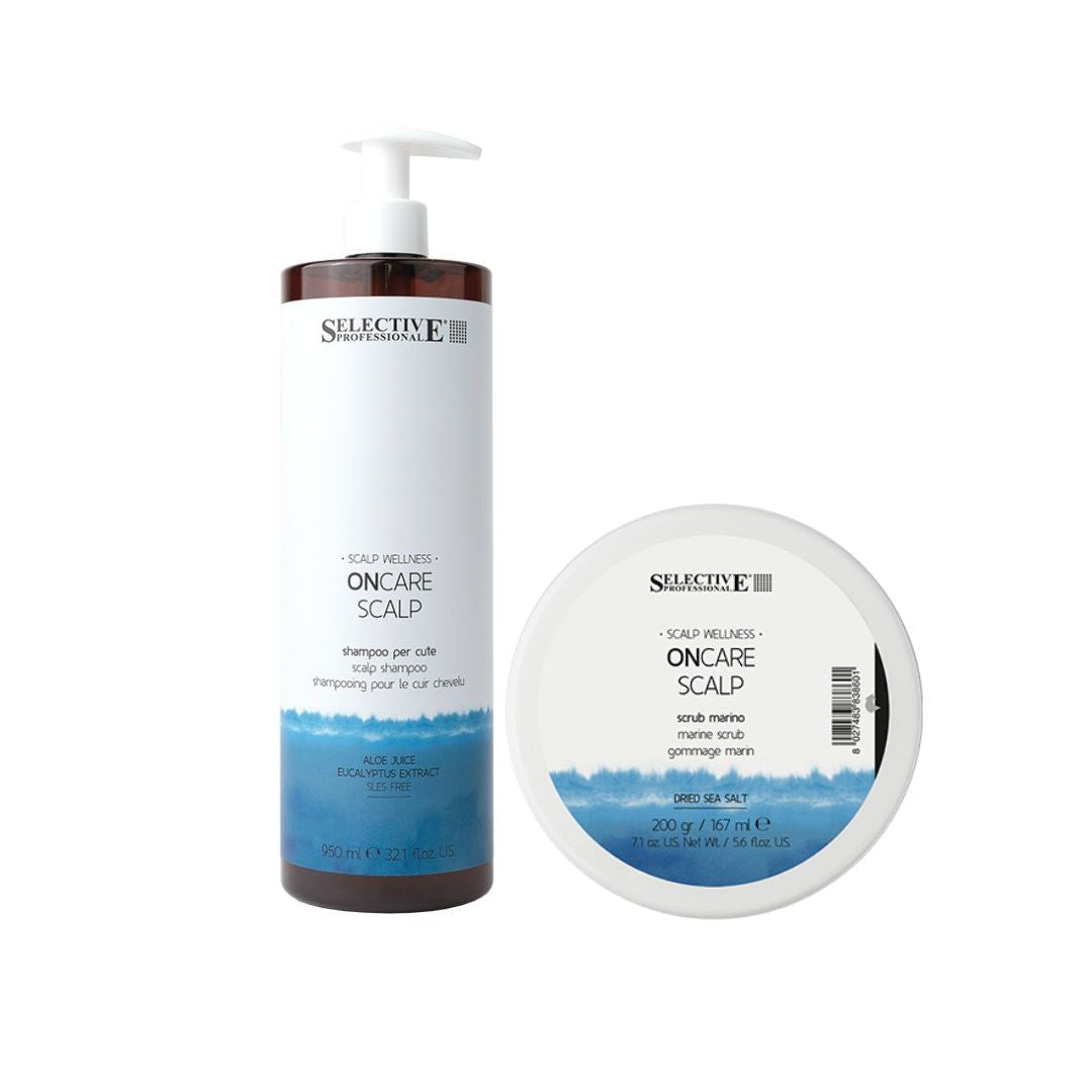 SELECTIVE KIT SCALP SHAMPOO PER CUTE 950ML + SCRUB MARINO 200GR - Professional Look