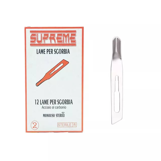 SUPREME SGORBIE MONOUSO IN ACCIAIO AL CARBONE N°10 - BOX 12PZ