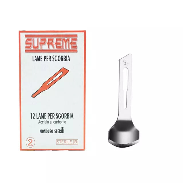 SUPREME SGORBIE MONOUSO IN ACCIAIO AL CARBONE N°12 - BOX 12PZ