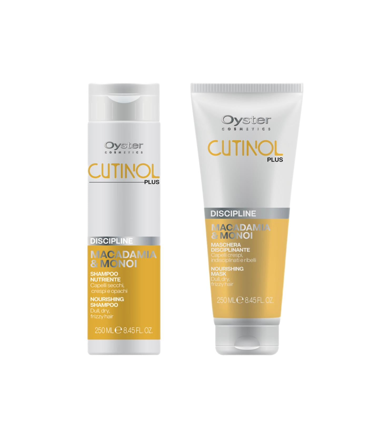 OYSTER CUTINOL PLUS DISCIPLINE KIT SHAMPOO 250ML E MASCHERA 250ML - Professional Look