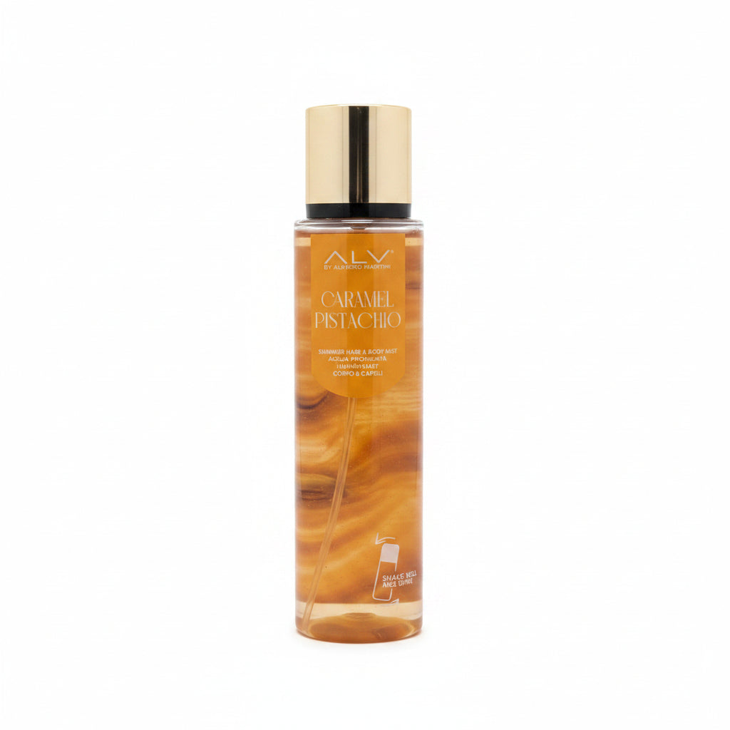 ALVIERO MARTINI SHIMMER HAIR BODY MIST - CARAMEL PISTACHIO 200ML - Professional Look