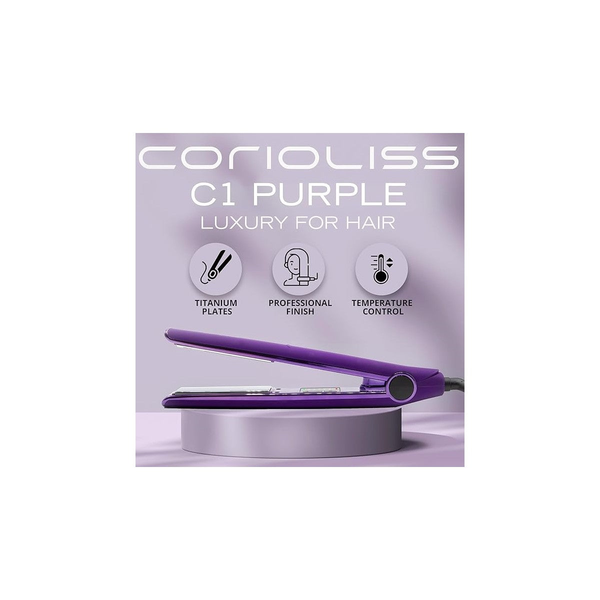 CORIOLISS C1 PURPLE CHROME PIASTRA + SPAZZOLA
