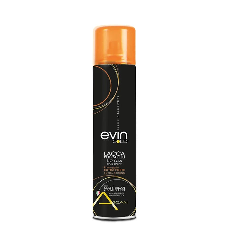 EVIN GOLD LACCA EXTRA FORTE HAIR SPRAY OLIO DI ARGAN SEMI DI LINO - Professional Look