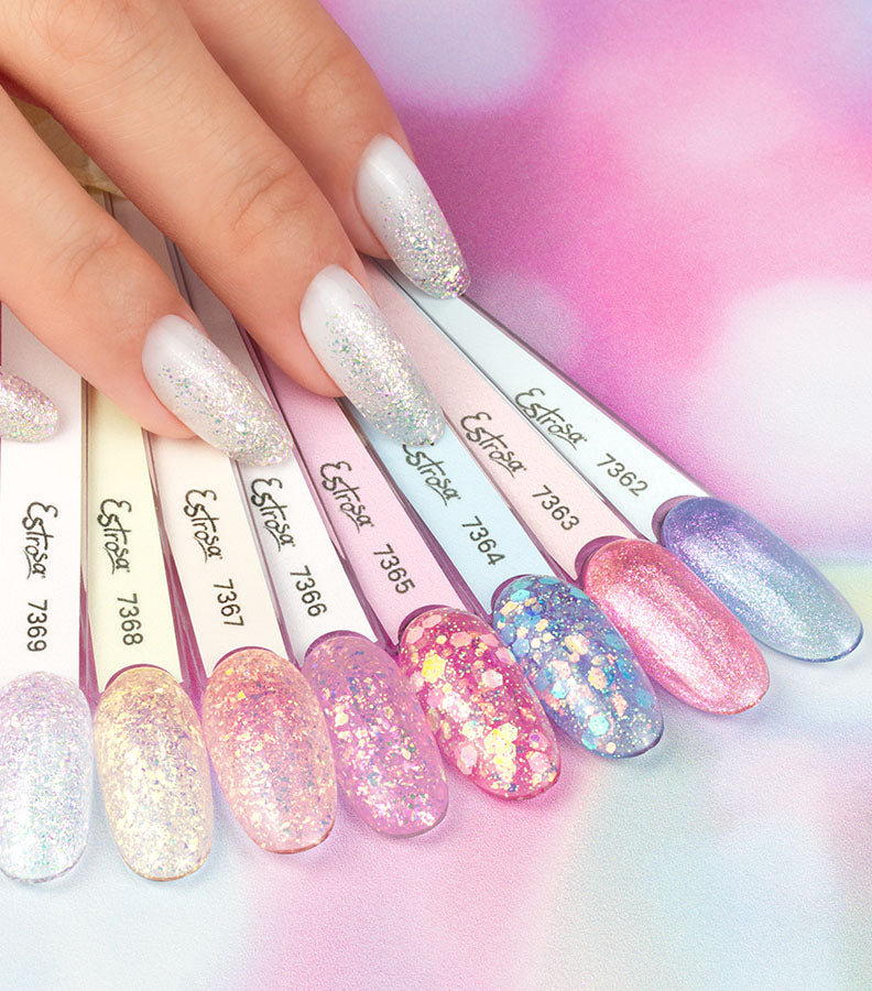 ESTROSA 7369 SUPERIOR GEL PLUS MONOFASICO - PINK GLITTER & FLAKES 15ML