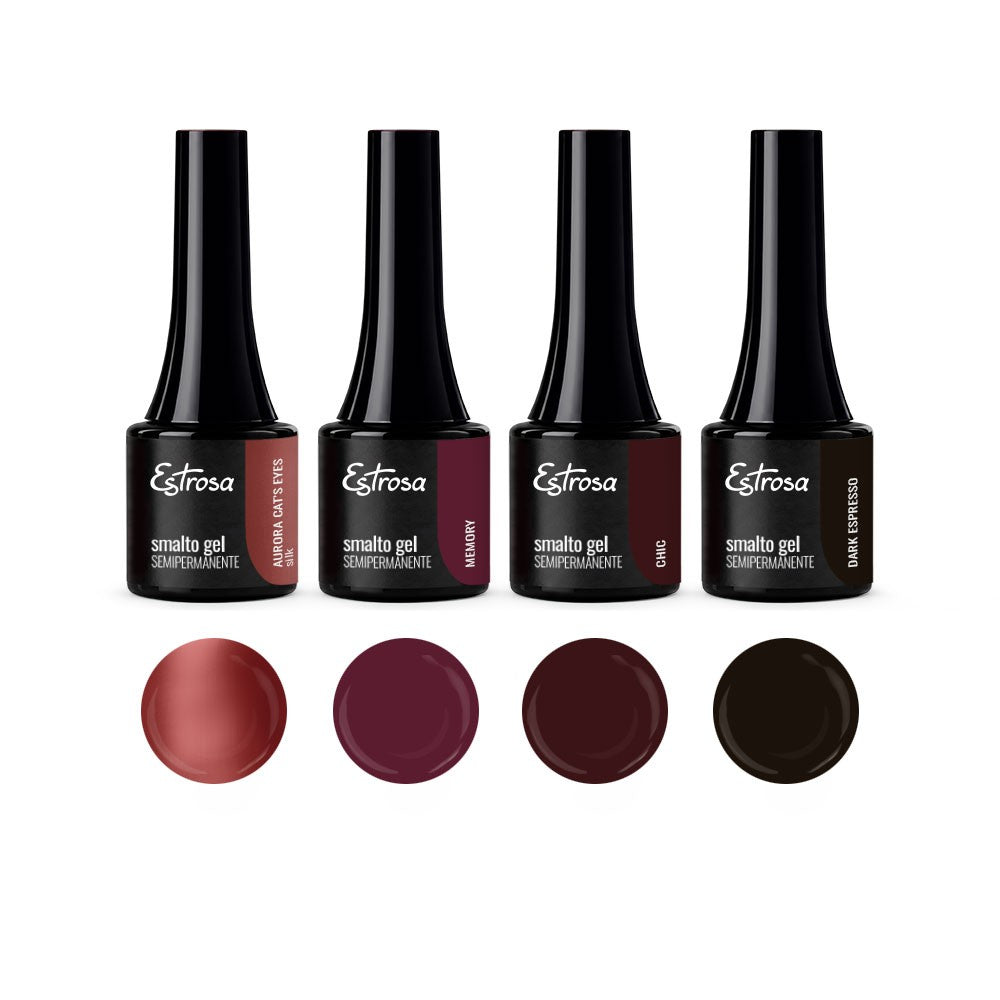 ESTROSA KIT SEMIPERMANENTE - MEMORY8235H + AURORA CAT'S EYES 8240H+ CHIC 8236H+DARK ESPRESSO 8237H