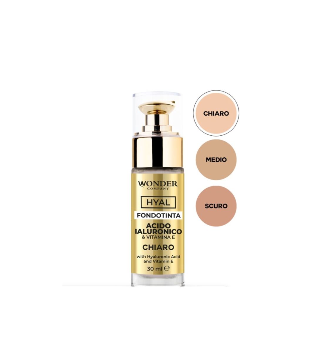 WONDER COMPANY FONDOTINTA CON ACIDO IALURONICO E VITAMINA E 30ML