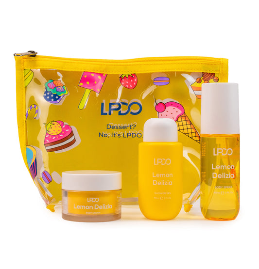 LPDO KIT LEMON DELIZIA - BODY SPRAY 190ML - SHOWER GEL 90ML - BODY CREAM 50ML - Professional Look