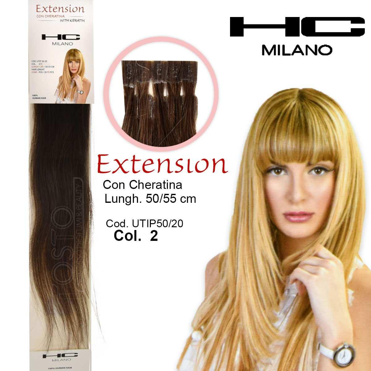 HC MILANO EXTENSION CON CHERATINA CIOCCHE NATURALI 50-55 CM