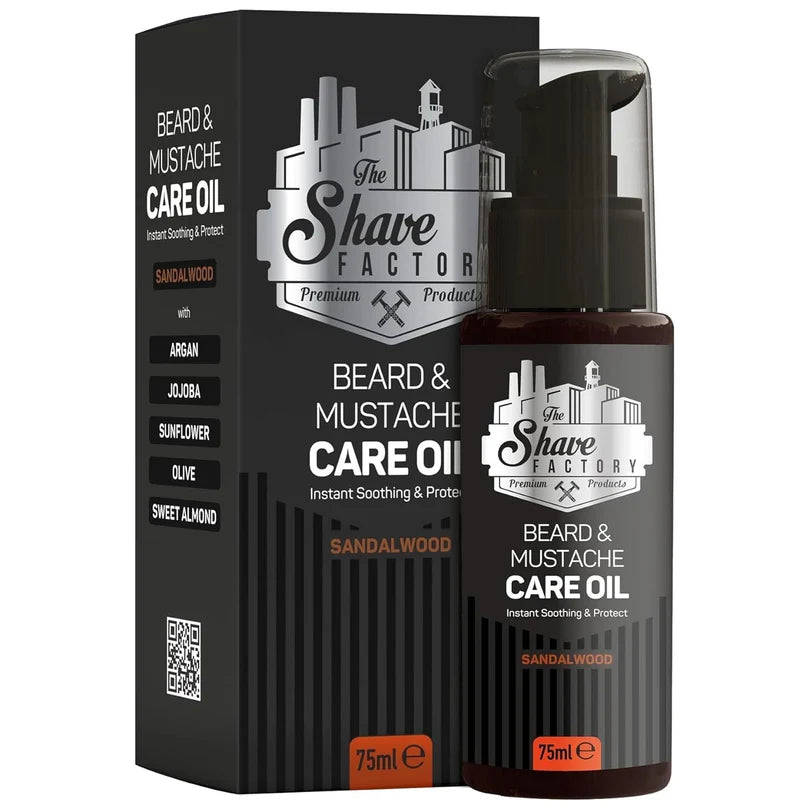 THE SHAVE FACTORY BEARD & MUSTACHE CARE OIL - SANDALWOOD