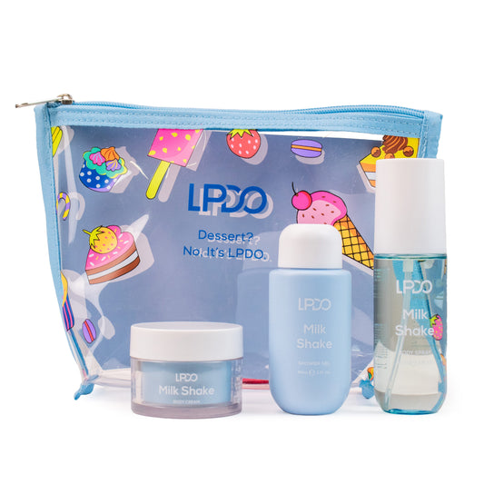 LPDO KIT MILK SHAKE - BODY SPRAY 190ML - SHOWER GEL 90ML - BODY CREAM 50ML - Professional Look