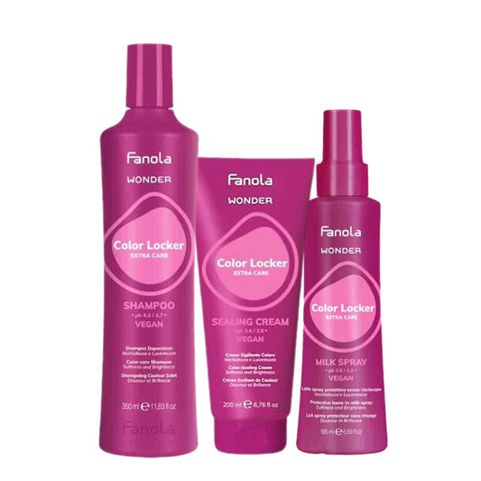 FANOLA WONDER COLOR LOCKER SHAMPOO 350ML+ SEALING CREAM 200ML + MILK SPRAY 195ML