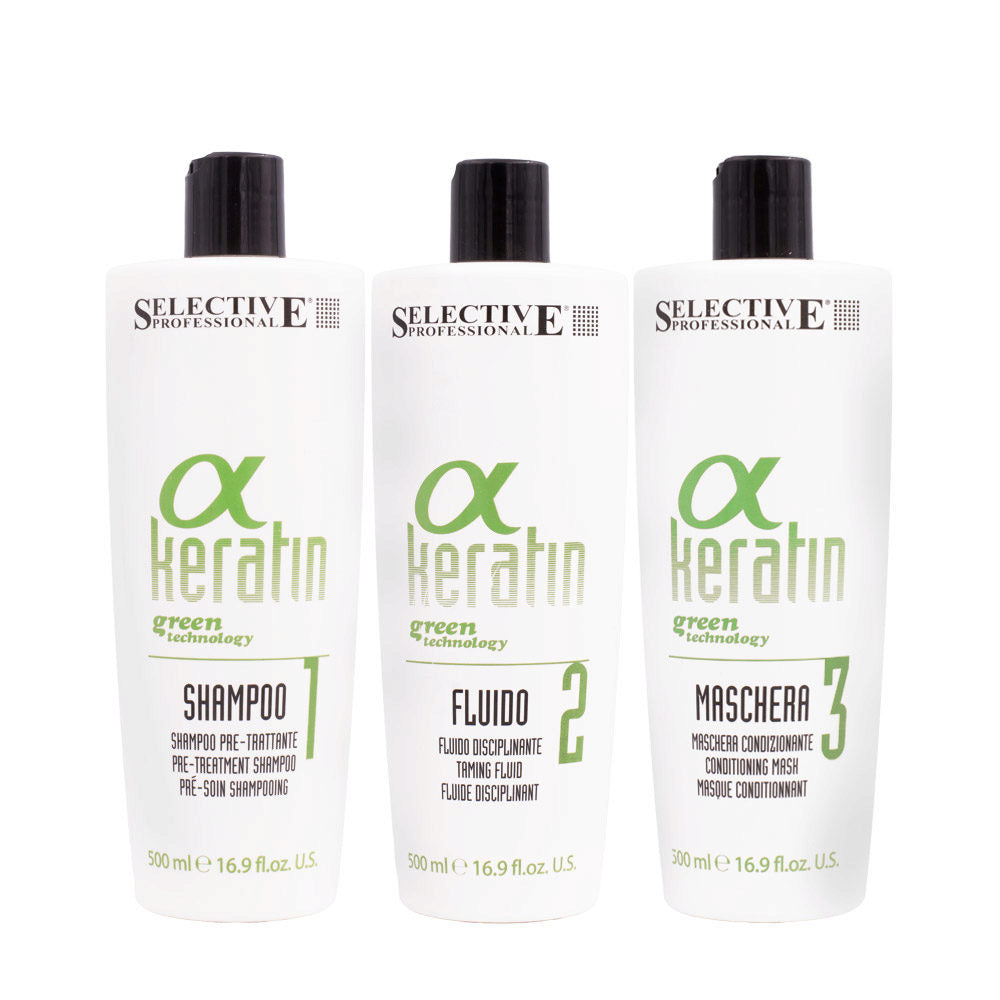 SELECTIVE PROFESSIONAL KERATIN PRE-TREATMENT 500ML + FLUIDO DISCIPLINANTE 500ML + MASCHERA CONDIZIONANTE 500ML