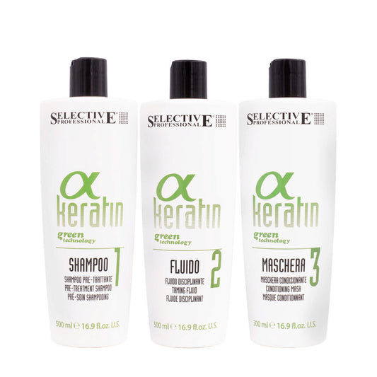 SELECTIVE PROFESSIONAL KERATIN PRE-TREATMENT 500ML + FLUIDO DISCIPLINANTE 500ML + MASCHERA CONDIZIONANTE 500ML