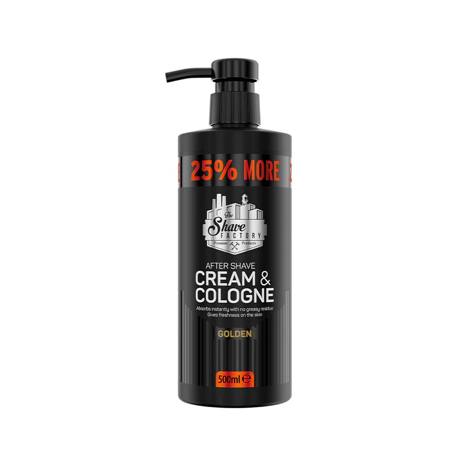 THE SHAVE FACTORY AFTER SHAVE CREAM & COLOGNE GOLDEN 2IN1 500ML - Professional Look