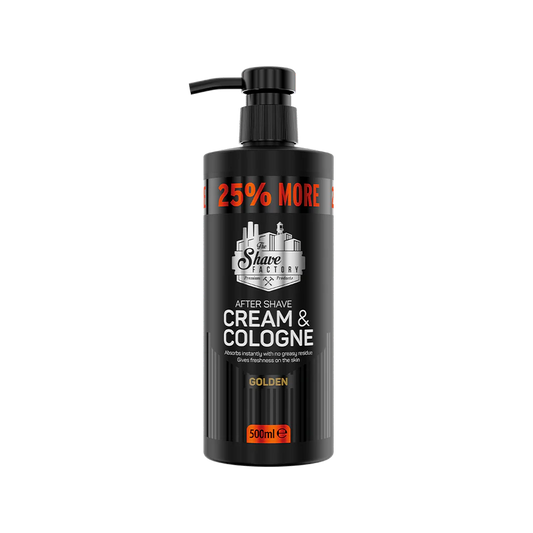 THE SHAVE FACTORY AFTER SHAVE CREAM & COLOGNE GOLDEN 2IN1 500ML - Professional Look