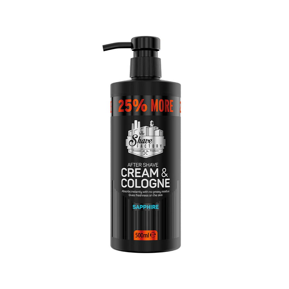 THE SHAVE FACTORY AFTER SHAVE CREAM & COLOGNE SAPPHIRE 2IN1 500ML - Professional Look