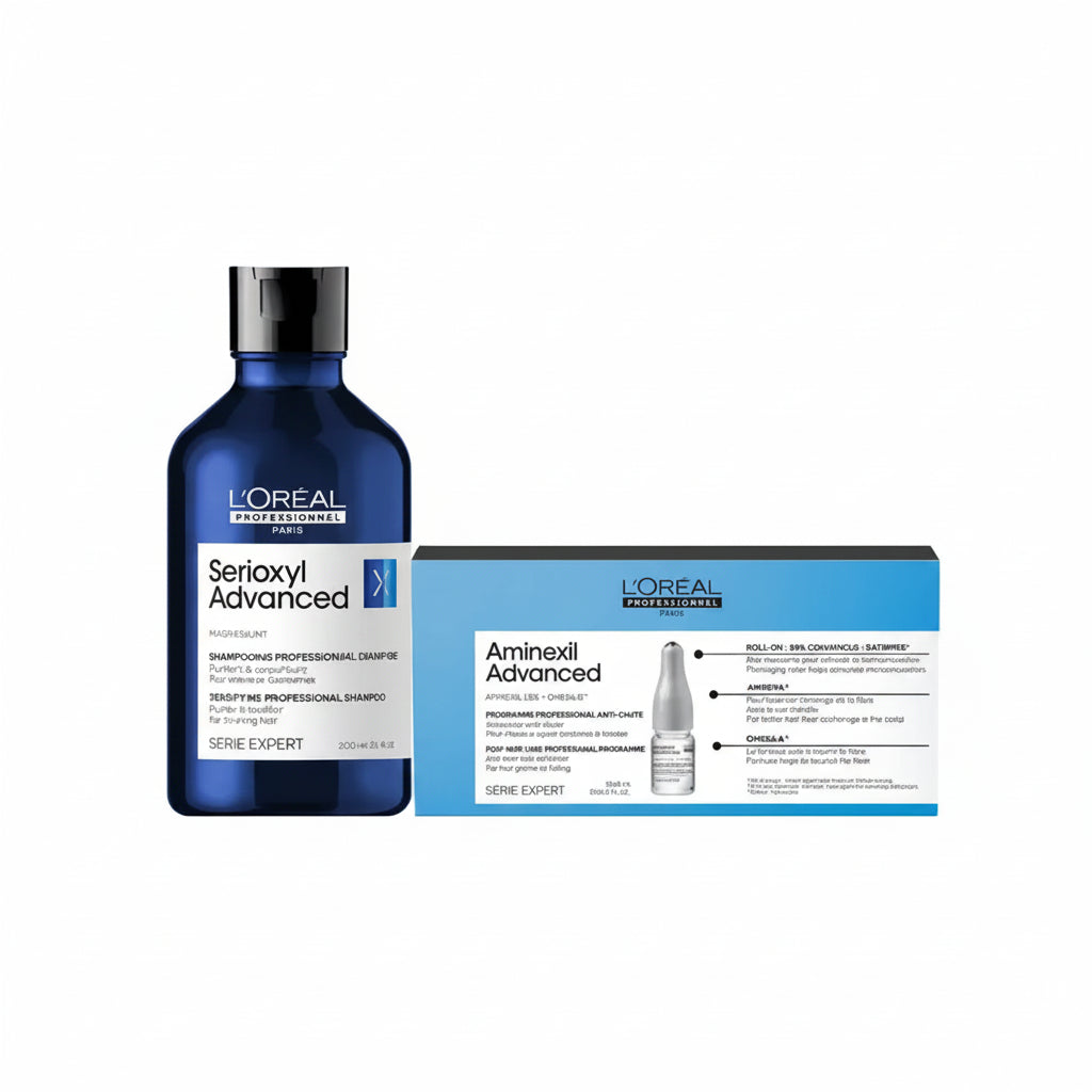 L'OREAL PROFESSIONNEL KIT SHAMPOO SERIOXYL 300ML + FIALE AMINEXIL 12X10ML