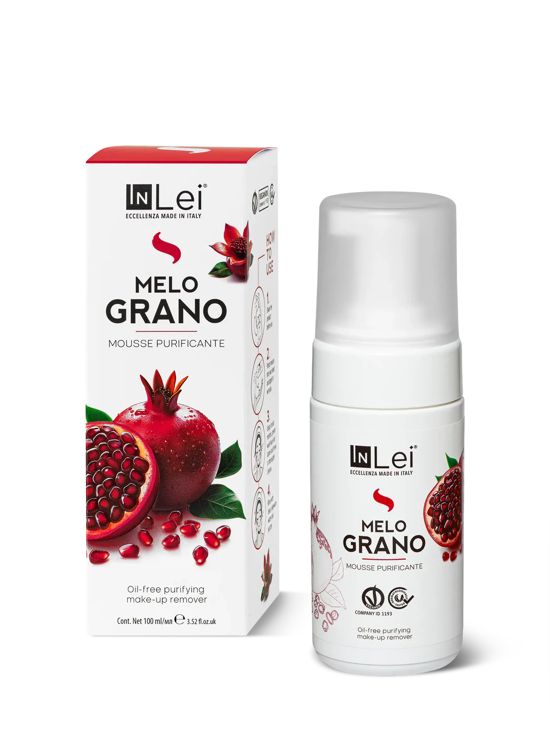 IN LEI MOUSSE MELOGRANO STRUCCANTE PURIFICANTE PER CIGLIA, SOPRACCIGLIA E VISO