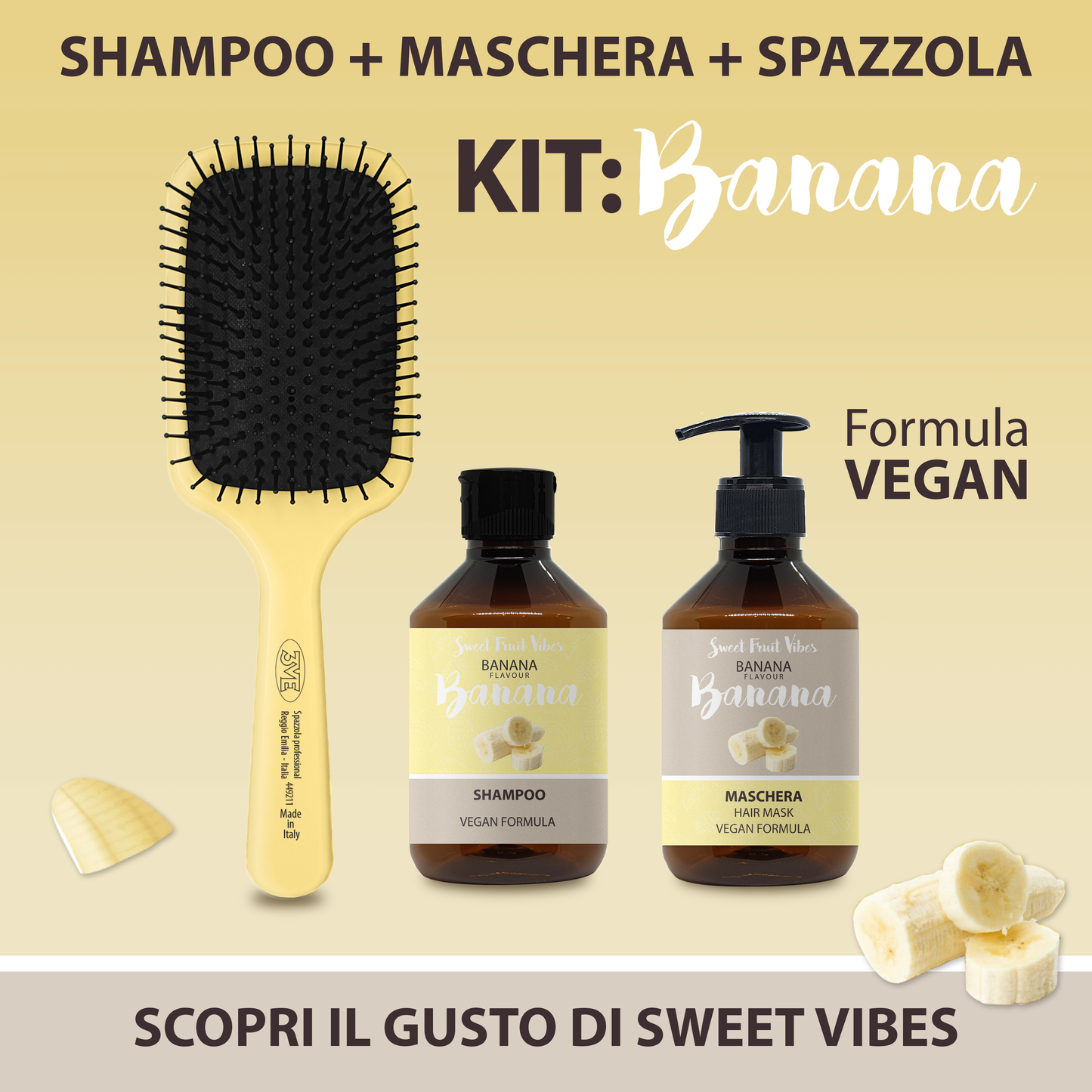 MAESTRI KIT MASCHERA 250ML+ SHAMPOO BANANA 250ML+ SPAZZOLA 449231