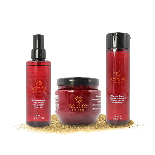 Solaire Sun Care Kit Shampo + Maschera + Olio + Pochette - Professional Look