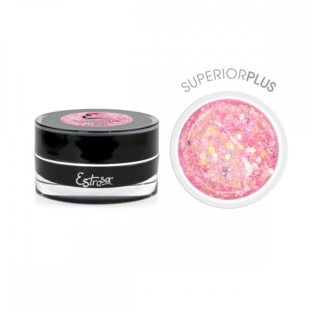 ESTROSA 7365 SUPERIOR GEL PLUS MONOFASICO - PINK HEXAGON GLITTER 15ML