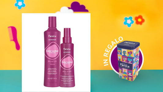 FANOLA KIT WONDER COLOR LOCKER SHAMPOO 350ml+ MILK SPRAY 195ML + OMAGGIO LATTA