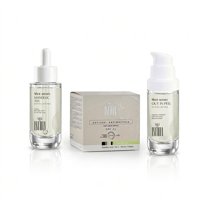 SALI DI ISCHIA KIT CREMA VISO ANTIAGE ANTIMACCHIA SPF25 50ML + SIERO PURE MANDELIC 30ML + OUT IN PEEL 30ML