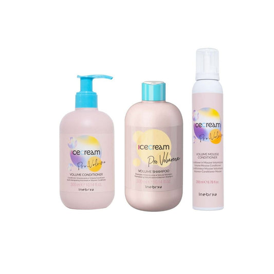 INEBRYA KIT VOLUME SHAMPOO 300ML + CONDITIONER 300ML + MOUSSE 300ML - Professional Look