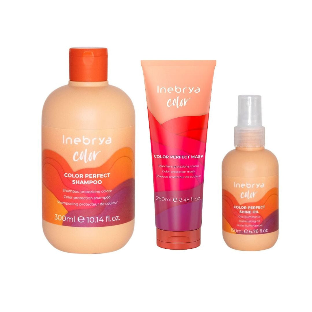 INEBRYA KIT COLOR PERFECT SHAMPOO 300ML + MASCHERA 300ML + OLIO 150ML - Professional Look