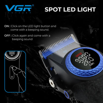 VGR V-001 Blue Hair Clipper - Professional Look