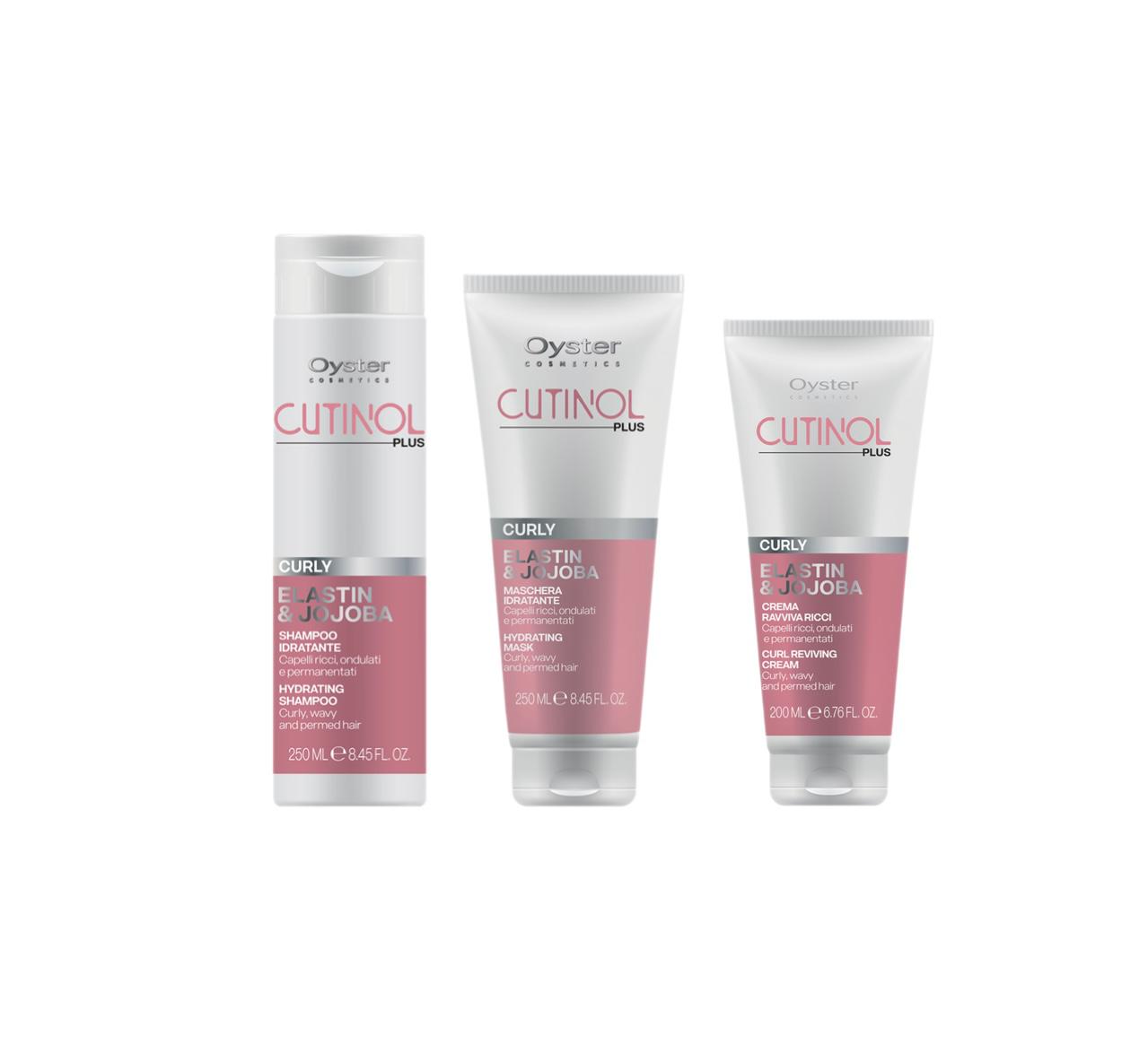 OYSTER CUTINOL PLUS CURLY KIT SHAMPOO 250ML - MASCHERA 250ML - CREMA RICCI 200ML