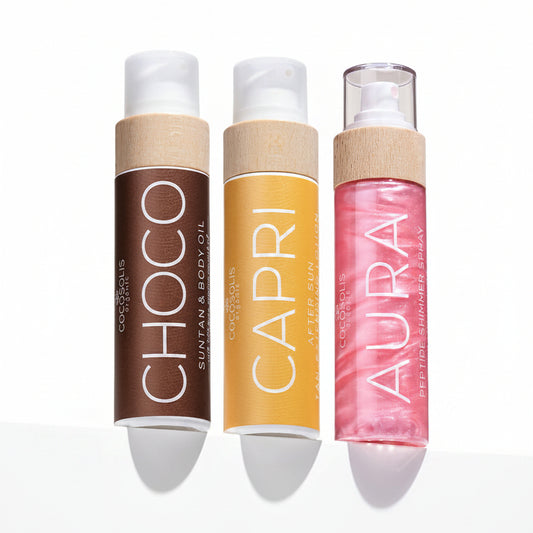 SUMMER CRUSH- CHOCO SUNTAUN& BODY OIL 110ML+CAPRI AFTER SUN TAN 100ML+ AURA PINK 100ML