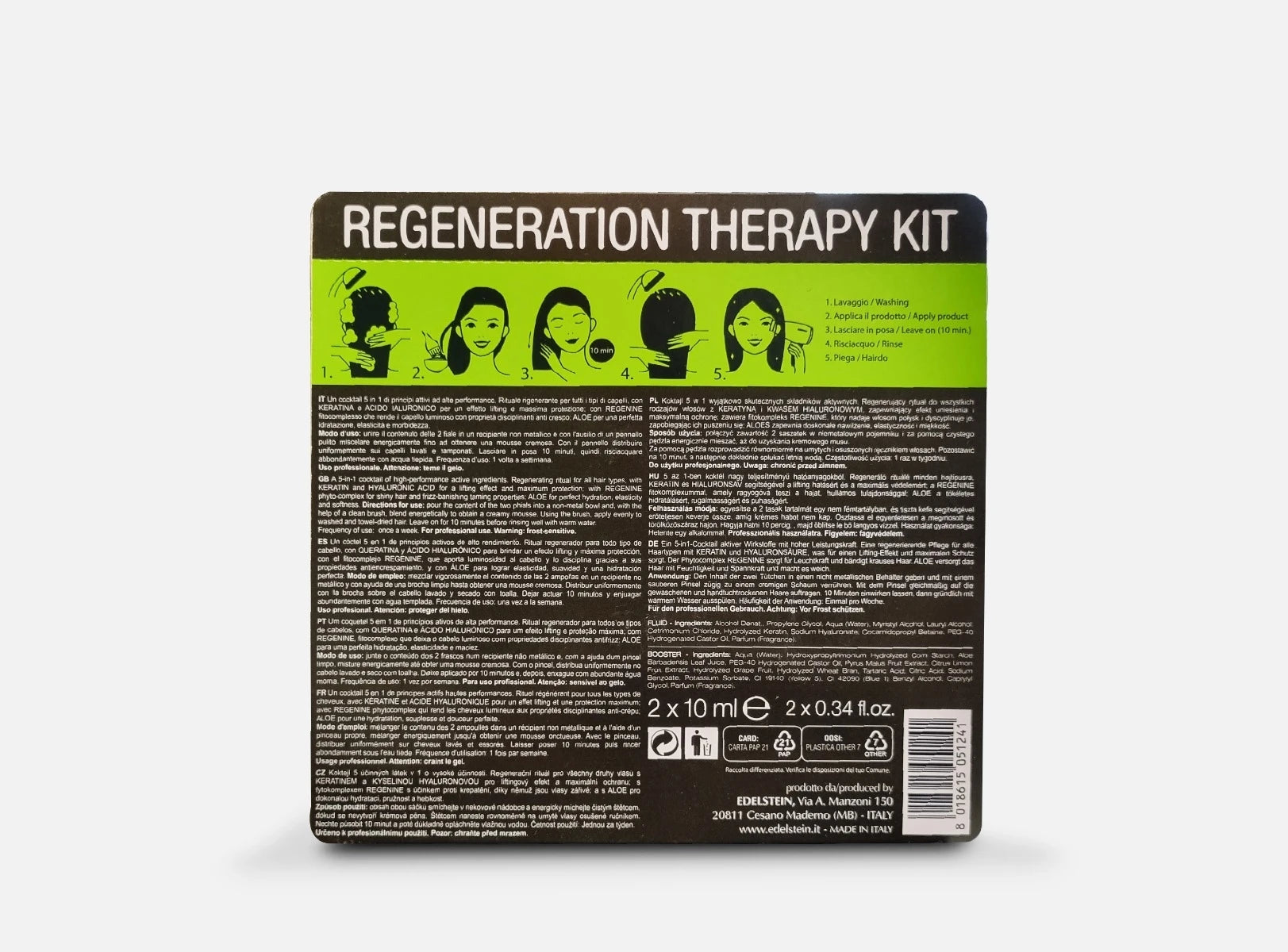 REGENERATION THERAPY KIT EDELSTEIN KERATIN STRUCTURE (2 X 10 ML CAD.) - Professional Look