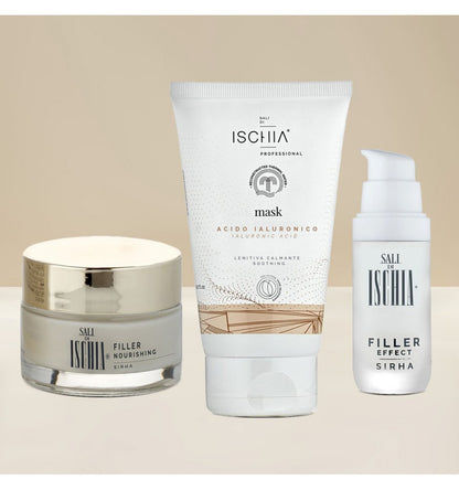 SALI DI ISCHIA KIT VISO FILLER CREMA FILLER 50ML + MASCHERA ACIDO IALURONICO 150ML+SIERO FILLER 30ML