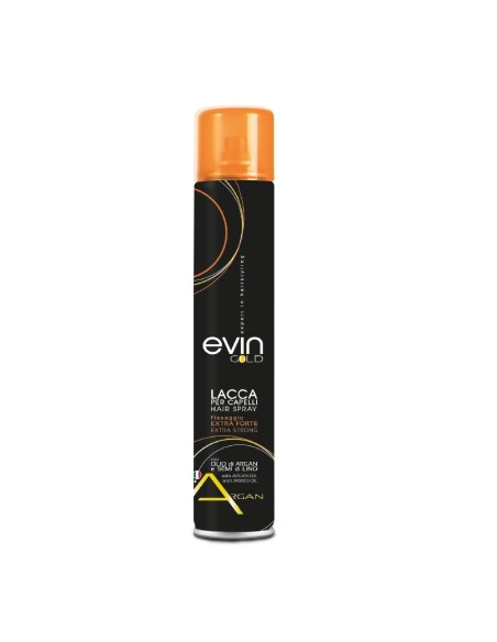 EVIN GOLD LACCA EXTRA FORTE HAIR SPRAY OLIO DI ARGAN SEMI DI LINO - Professional Look