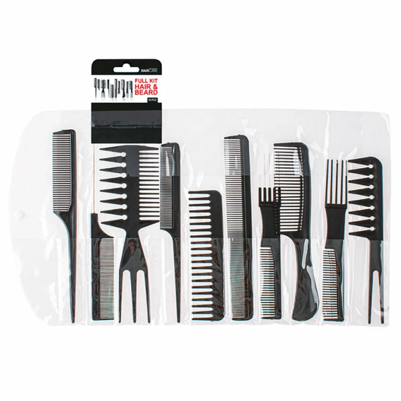 HAIR CARE SET 10 PETTINI PROFESSIONALE BARBA E CAPELLI